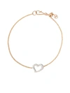 ANNOUSHKA 18KT BI-GOLD LOVE DIAMONDS HEART DIAMOND BRACELET