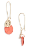 Akola Horn & Metal Drop Earrings In Clementine