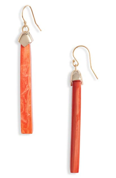 Akola Slim Horn Drop Earrings In Clementine