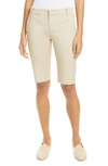 Vince Coin Pocket Stretch Cotton Bermuda Shorts In Latte