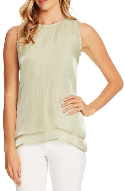 Vince Camuto Double Layer Sleeveless Top In Fresh Aloe