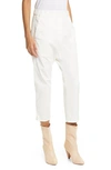 Nili Lotan Casablanca Crop Straight Leg Pants In Eggshell