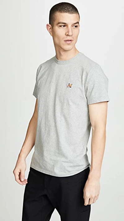 Maison Kitsuné Chillax Fox-patch Cotton T-shirt In Gray