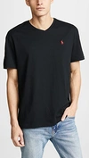 Polo Ralph Lauren V Neck Classic Fit Tee Shirt In Black