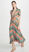 Saloni Lea Print Silk Maxi Dress In Watercolor Stripe