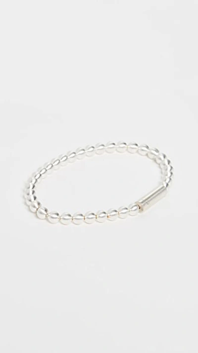 Le Gramme 25 Grammes Polished Beads Bracelet In Silver