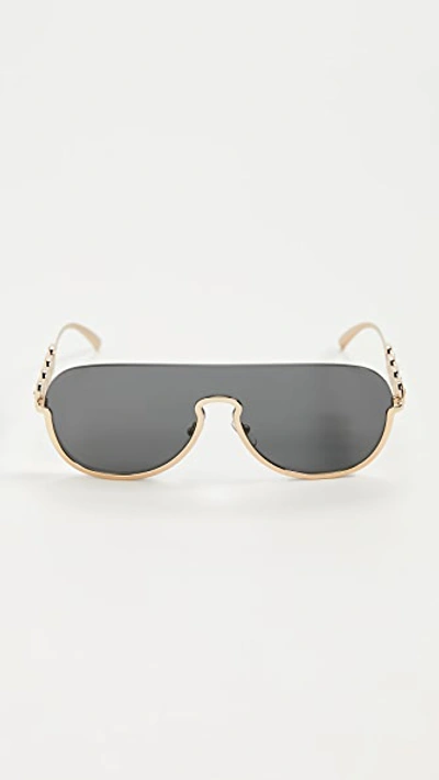 Versace 0ve2215 Sunglasses In Gold/grey