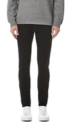Frame L'homme Skinny Denim Jeans Noir In Noir