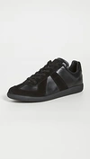 Maison Margiela Black Lace-up Moral Training Casual Sneakers In Black