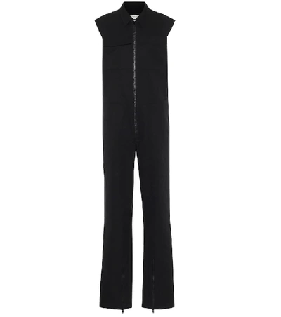 Bottega Veneta Sleeveless Cotton Utility Jumpsuit In Black