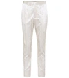 SAINT LAURENT PLEATED SILK-BLEND SATIN trousers,P00439261