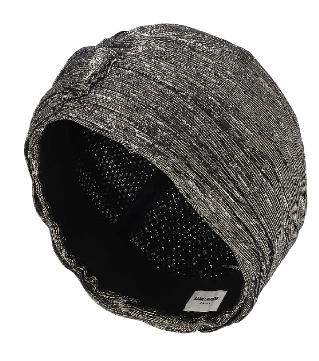 Saint Laurent metallic-effect turban hat Saint Laurent Silk-Blend Metallic Turban - Gold Hats  main image 4