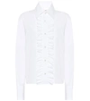 SAINT LAURENT RUFFLED COTTON-POPLIN SHIRT,P00467986