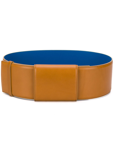 Marni Wide Leather Belt In Brown