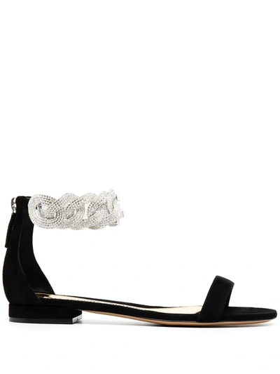 Alexandre Vauthier Crystal-embellished Sandals In Black