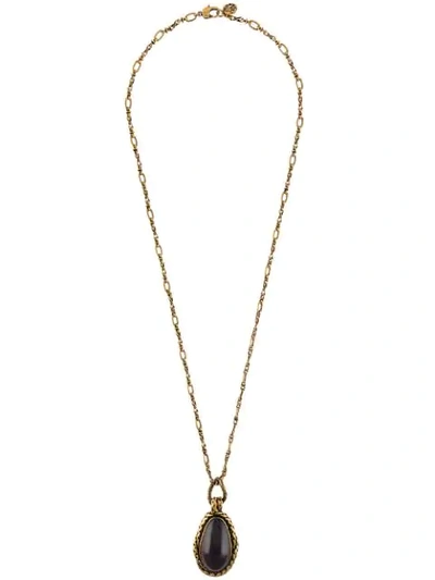 Alexander Mcqueen Chain Necklace With Decorative Stone In Red