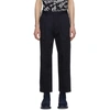 NEIL BARRETT NEIL BARRETT NAVY GABARDINE PLEATED TROUSERS