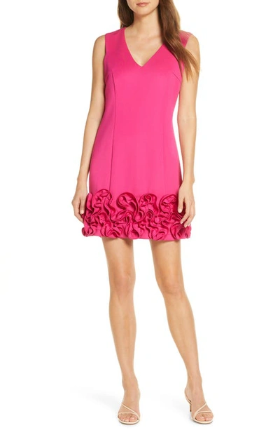 Donna Ricco Sleeveless V-neck Cupcake Dress In Pink