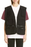 Ambush Logo Multi-pocket Cotton Utility Vest In Black