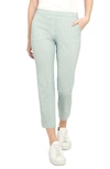 Theory Organic Linen-blend Straight-leg Pants In Sky