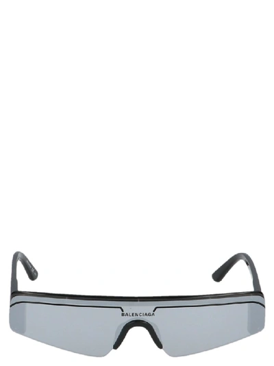 Balenciaga Ski Rectangle-frame Acetate And Enamel Sunglasses In Silver