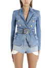 BALMAIN BALMAIN DOUBLE BREASTED DENIM BLAZER