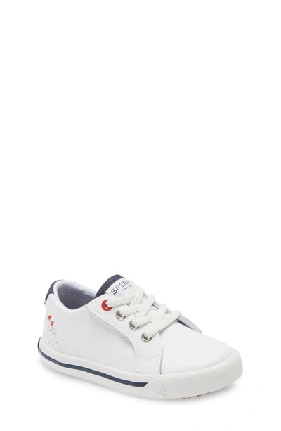 Sperry Kids Little And Big Boy Striper Ii Lace To Toe Trainer In White