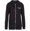 Balmain Logo Zipped Hoodie In Eab Noir Blanc