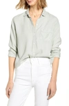 Rails Ingrid Raw Hem Chambray Shirt In Mint