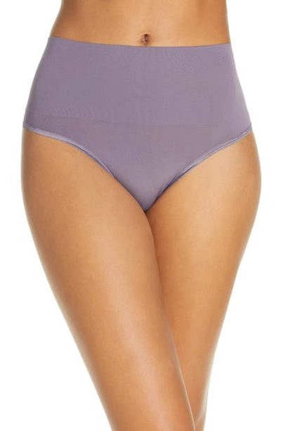 Yummie Ultralight Seamless Shaping Thong In Purple Sage