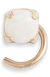 Maya Brenner Stone Comfort Stud Earring In Yelllw Gold/ Opal