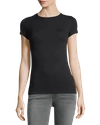 Majestic Soft Touch Short-sleeve Crewneck T-shirt In Gris Chine Clair