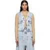 MM6 MAISON MARGIELA BLUE ACID WASH DENIM VEST