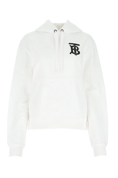 Burberry Monogram Motif Hooded Sweatshirt In White