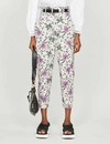 ISABEL MARANT GUBAIA FLORAL-PRINT CROPPED TAPERED COTTON TROUSERS,R00109708