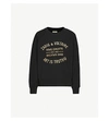 Zadig & Voltaire Logo-embellished Cotton-jersey Sweatshirt In Black