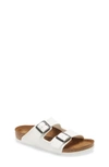 Birkenstock Arizona Faux Leather Slide Sandals In White
