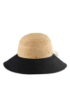 Helen Kaminski Kalola Foldable Raffia Hat In Natural/ Black