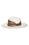 BRUNELLO CUCINELLI STRAW FEDORA WITH SILK BAND,MCAP90117-201