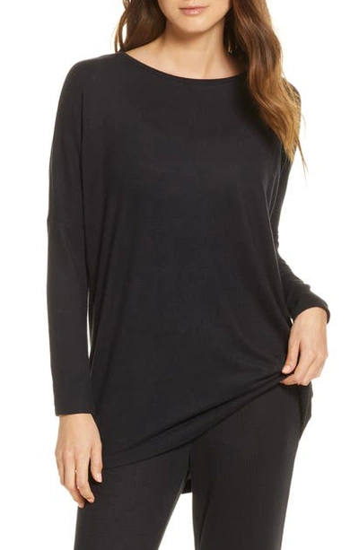 Natori Calm Jersey Lounge Top In Black