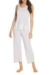 Natori Luxe Shangri-la Tank Pajamas In Heather Silver Pearl