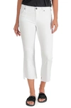 Kut From The Kloth Kelsey High Waist Raw Hem Ankle Flare Jeans In Optic White