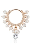 Maria Tash Coronet Pearl & Diamond Briolette Earring In Rose Gold