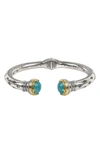 KONSTANTINO ASTRIA STERLING SILVER & AQUAMARINE CUFF BRACELET,BKJ662-525