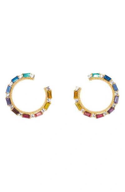 Vince Camuto Crystal Wraparound Earrings In Gold/multicolor
