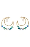 Vince Camuto Hoop Earrings In Gold/blue Multi/ivory Pearl