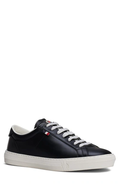 Moncler New Monaco Leather Sneakers In Black