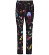 STELLA MCCARTNEY FLORAL HIGH-RISE SLIM SILK PANTS,P00445559