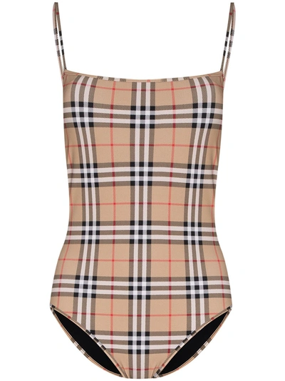 BURBERRY VINTAGE CHECK PATTERN SWIMSUIT