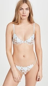 Fleur Du Mal Lily Plunge Demi Bra In Glacier